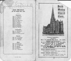 Choir programme 1925
