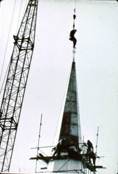 New copper cone to Wesley spire 1968